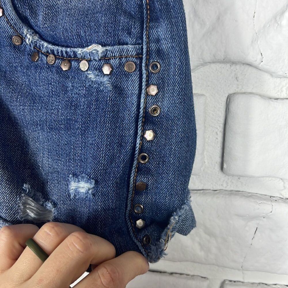 Zara TRF Denim embellished shorts size 4 - Picture 6 of 10